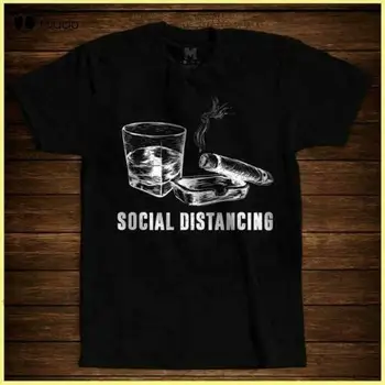 Socialinis Atskyrimas Cigarų Black Vyrų T-Shirt Unisex Moterys Vyrai Tee Marškinėliai