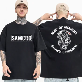 Sons of Anarchy REDWOOD ORIGINALUS SAMCRO Laišką Logotipas Spausdinti Marškinėliai Vyrams, Moterims Smmer Mados Prekės ženklo Dizainas Viršūnės T-shirt Streetwear