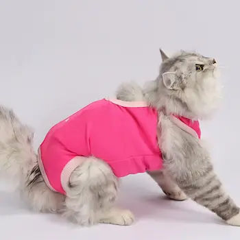 Stilingas Kačių Atkūrimo Kostiumas Reguliuojamas Katė Marškinėliai Po Operacijos Nešioti, Laikyti Šiltai Unisex Katė Drabužius Kačiukas