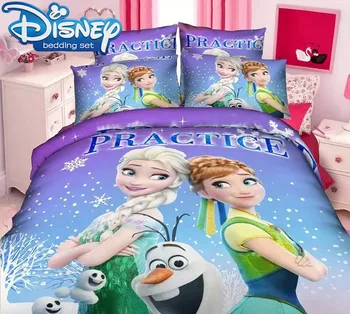 Sušaldyti Elsa ir Anna Princesė patalynės komplektas twin dydis paklodės antklodžių užvalkalus mergaičių kambario vienos lovatiesė coverlets 3d karšto