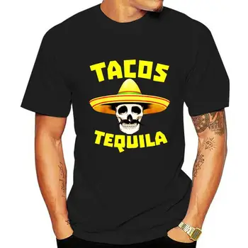 Tacos Tekila Marškinėlius Meksikos Maisto, Geriamojo T Shirt Juoda Tamsiai Vyrams, Moterims