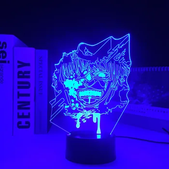 Tokijo Pabaisa Anime Pav Ken Kaneki 3D Lempa Kietas Gimtadienio Dovana Miegamojo Puošimas naktinė lempa Kalėdų Akrilo LED Šviesos Naktį