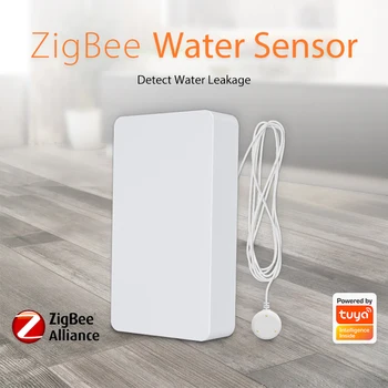 Tuya ZigBee Vandens Nuotėkio Signalizacijos Nuotolinio Valdymo 2.4 GHz, Vandens Nuotėkio Jutiklis, Detektorius Baterija Nešiojamieji Namuose Butas