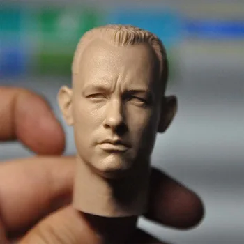 Unpainted Galvos Skulptūra 1/6 Ryan Tom Hanks Galvos Drožyba Modelis Tinka 12