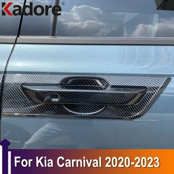 Už Kia Carnival 2020 2021 2022 2023 Pusės Durų Rankena Kepurės Padengti Apdailos Raštas Automobilio Eksterjero Reikmenys Anglies Pluošto