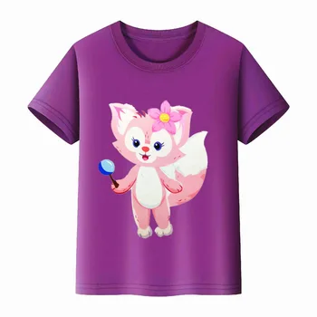 Vaikų medvilnės marškinėliai mados ryškios šviesos girls cartoon fox vandeniui šviesos vaikų vest top šviesos žibintas crewneck tees