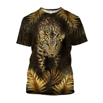 Vasaros 3D Gyvūnų Tigras Spausdinti marškinėliai Vyrams Animacinių filmų Gėlių Grafinis Tee Marškinėliai Atsitiktinis Negabaritinių Madingų Jaunimo Drabužių T-shirty