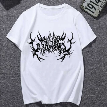 Vasaros marškinėliai Moterims trumpomis Rankovėmis Viršuje Harajuku Derliaus Estetinės Gothic Black Marškinėlius Grafinis Pankų Drabužių Tee Hip-Hop Y2K