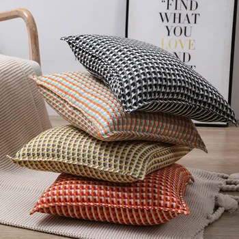 Vilnonių pynimo pledas pagalvėlė padengti spalva pliurpalas pagalvę padengti mezgimo žakardo sofa-dekoratyvinis užvalkalas minkštas namų biuro kėdė