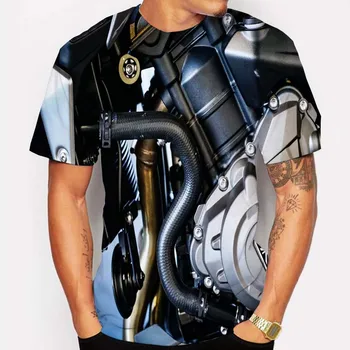 Vyrų drabužiai marškinėliai gotikos retro marškinėliai 3D motociklų mechanikas variklio spausdinimo t-shirt marškinėliai harajuku negabaritinių marškinėliai Tshirts