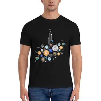 Vyrų, Moterų Marškinėliai Cryptocurrency Tinklo Streetwear T-Shirt kriptografijos bitcoin litecoin brūkšnys Medvilnės Grafinis Marškinėlius Trumpas Rankovėmis Tees