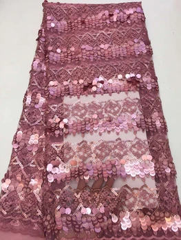 Vėliau tiulio blizgučiais nėrinių audinys rožinės spalvos nėrinių china aplikacijos audinio naujas seka nėriniais, blizgučiais išsiuvinėta suknelė ZX30911