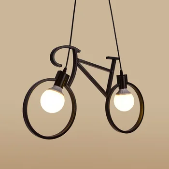 Šiaurės Kūrybos Dviračių Geležies Liustra 61*37cm juoda balta dviračių droplight Restoranas, Vaikų Kambario, Miegamojo šviesos šviestuvas