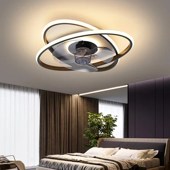 Šiuolaikinės miegamasis dekoro balta led lubų ventiliatorius šviesos lempos valgomasis lubų ventiliatoriai su šviesos nuotolinio valdymo lempos kambarį