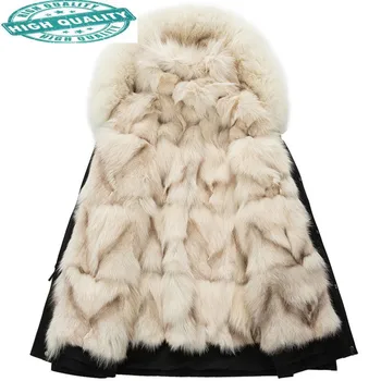 Žiemos Nauja Striukė Vyrams, Drabužiai Nekilnojamojo Fox Fur Coat Vyras Parko Trumpas, Vidutinės ilgis X-ilgai Stiliaus Švarkai Ropa LXR2057