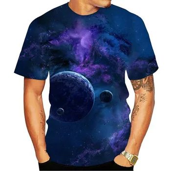 Žvaigždėtas Dangus 3D Tshirts Vyrų Marškinėlius Hip-Hop trumpas rankovės Dovana, Sporto Vyrų Mados T-shirt Aukštos Markės Negabaritinių vyriški T Shirts